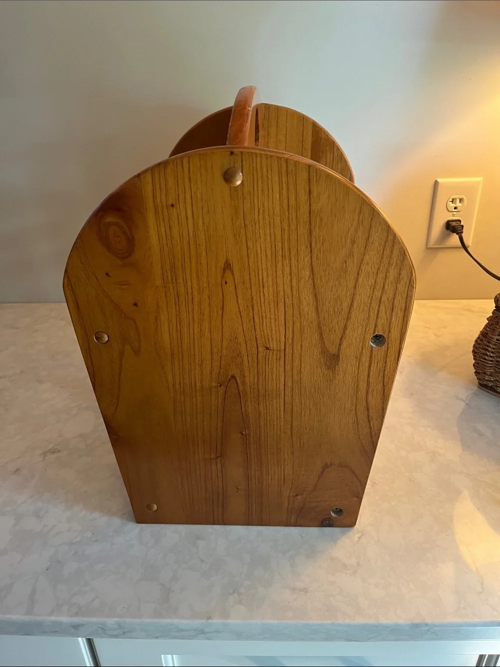 Vintage Wooden Magazine Record Holder Rack Decor